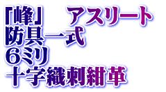 「峰」　アスリート  防具一式 6ミリ 十字織刺紺革